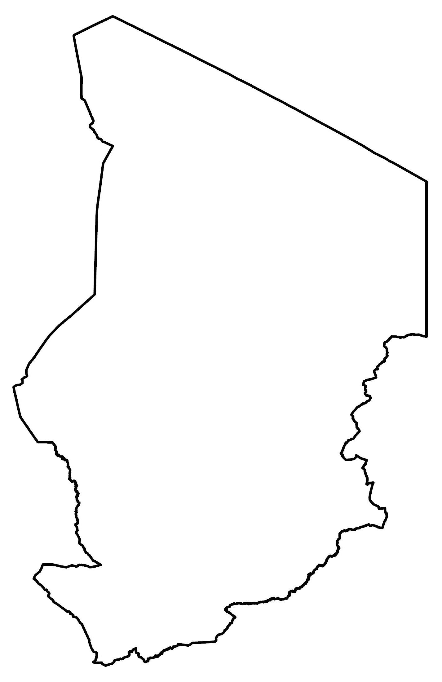 Chad Blank Outline Map Glossy Poster Picture Photo Print Banner  Booma Prints