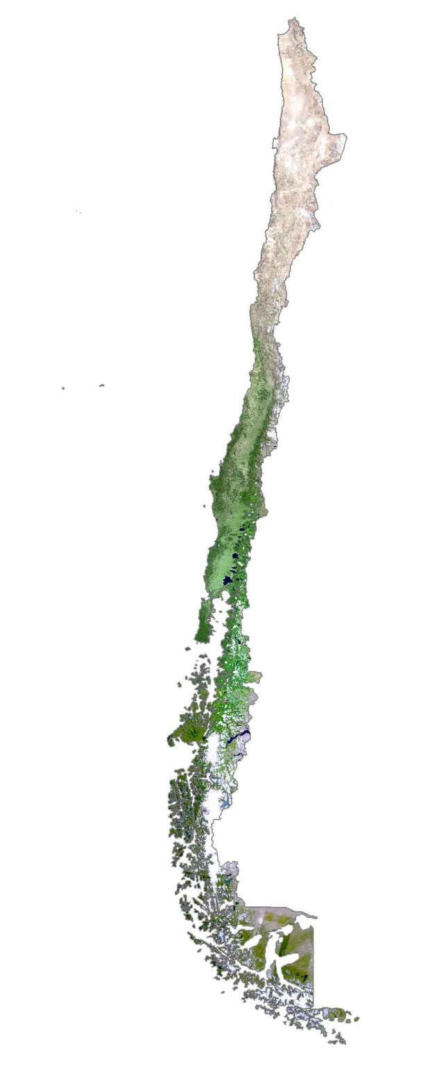 Chile Satellite Map Glossy Poster Picture Photo Print Banner  Booma Prints
