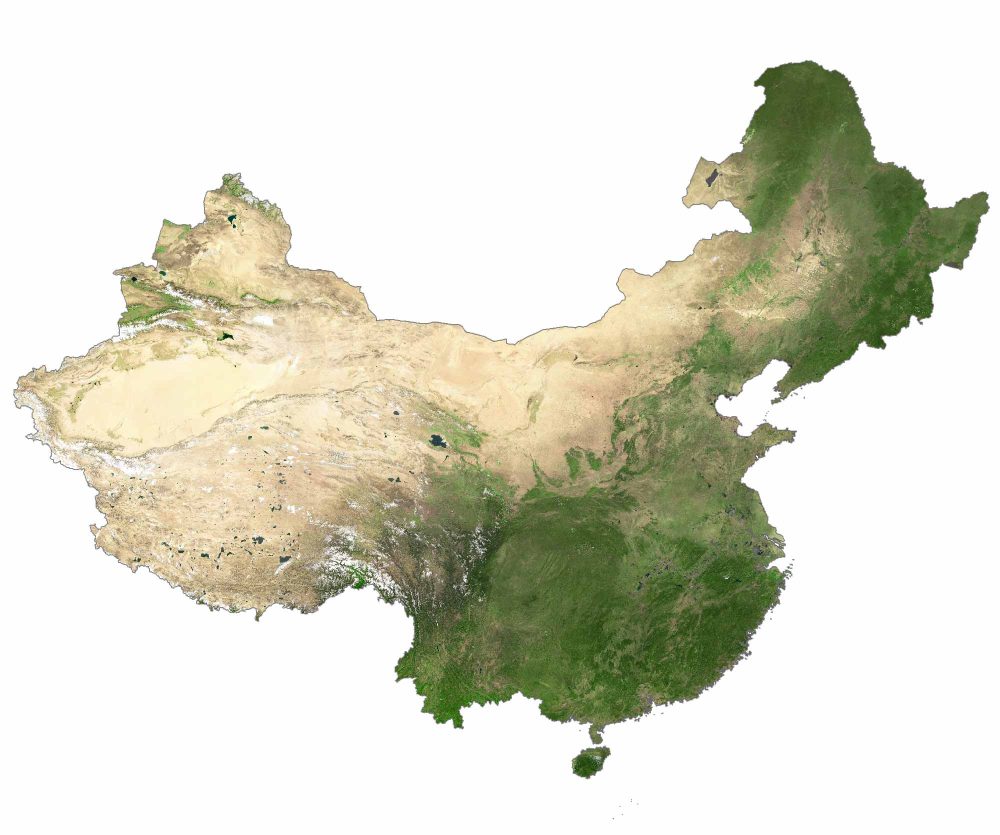 China Satellite Map Glossy Poster Picture Photo Print Banner  Booma Prints