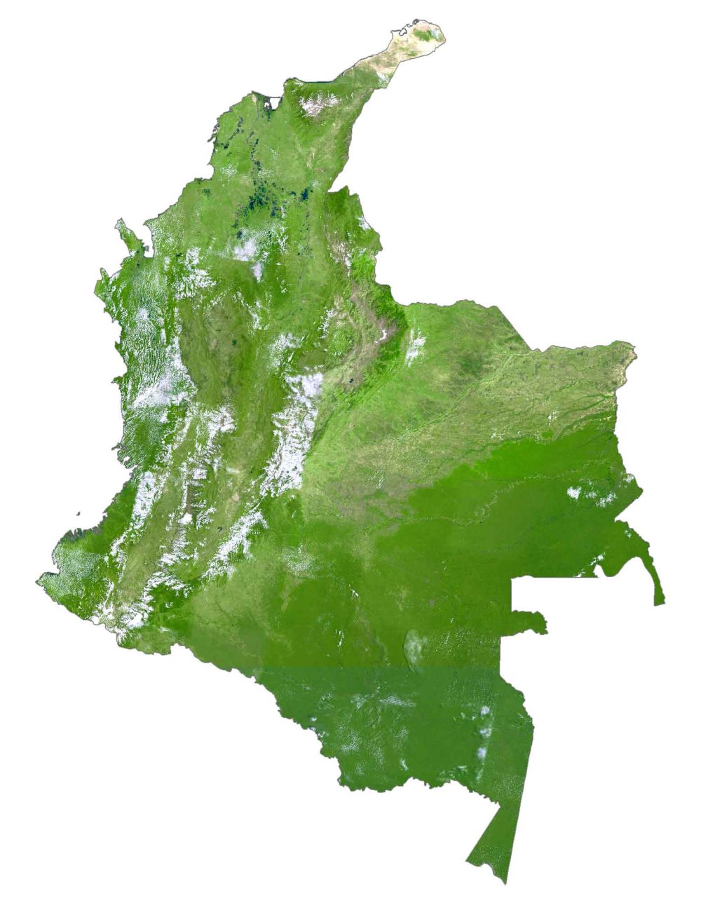 Colombia Satellite Map Glossy Poster Picture Photo Print Banner  Booma Prints