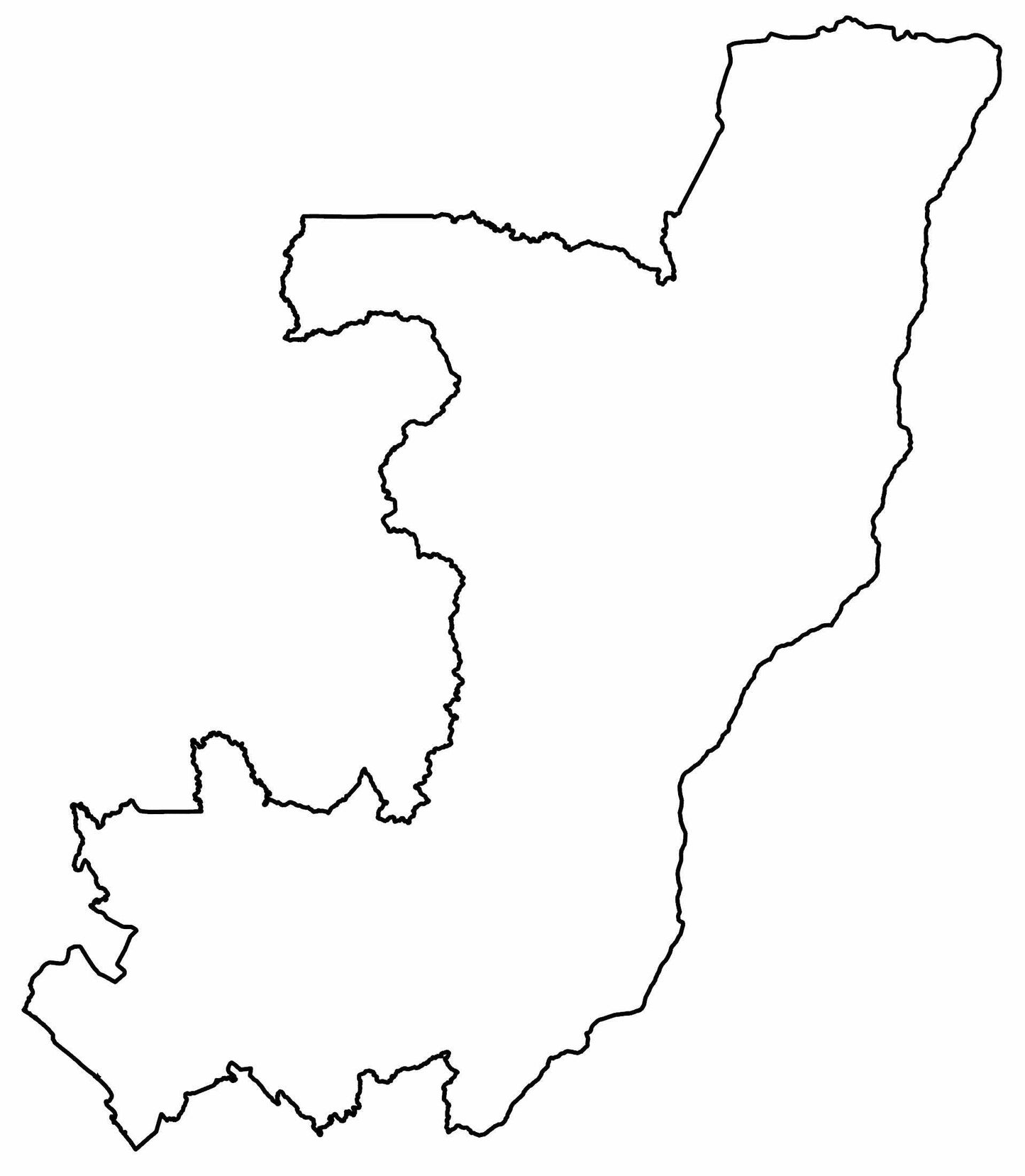 Congo Blank Outline Map Glossy Poster Picture Photo Print Banner  Booma Prints