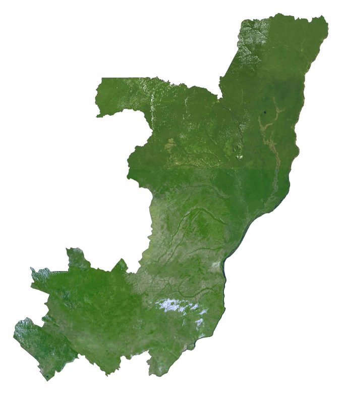 Congo Satellite Map Glossy Poster Picture Photo Print Banner  Booma Prints