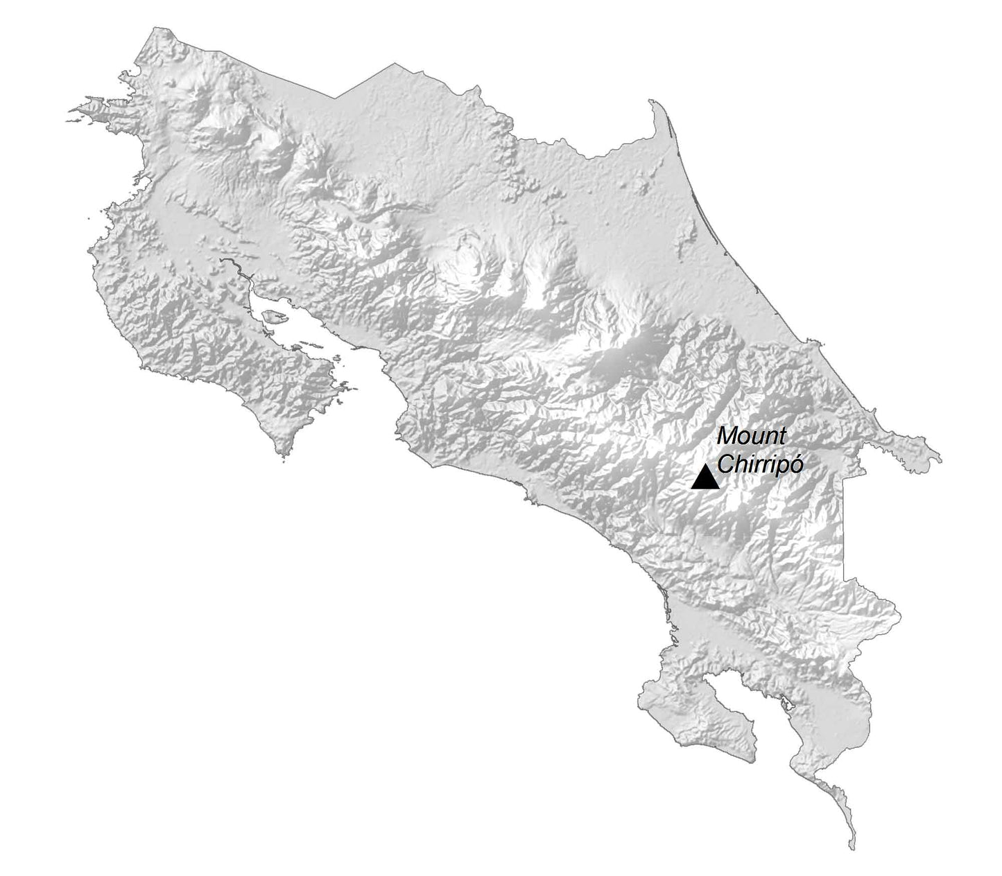 Costa Rica Elevation Map Glossy Poster Picture Photo Print Banner  Booma Prints