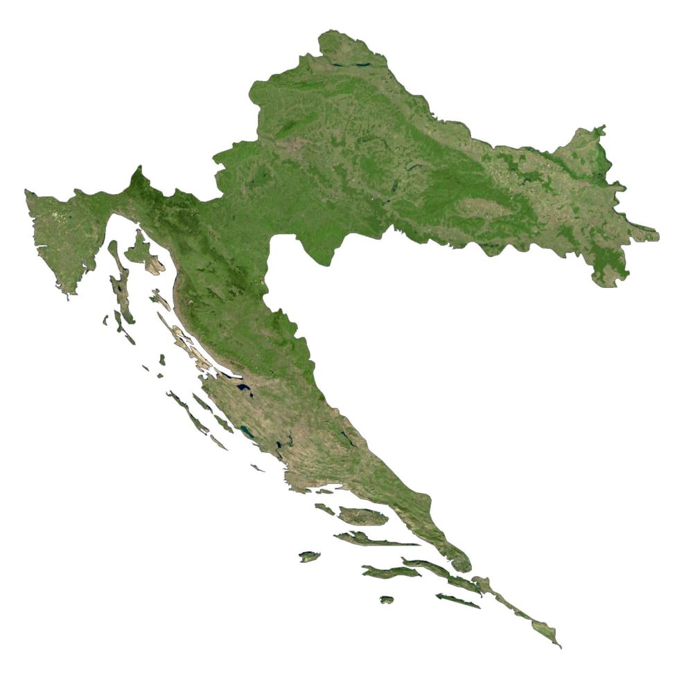 Croatia Satellite Map Glossy Poster Picture Photo Print Banner  Booma Prints