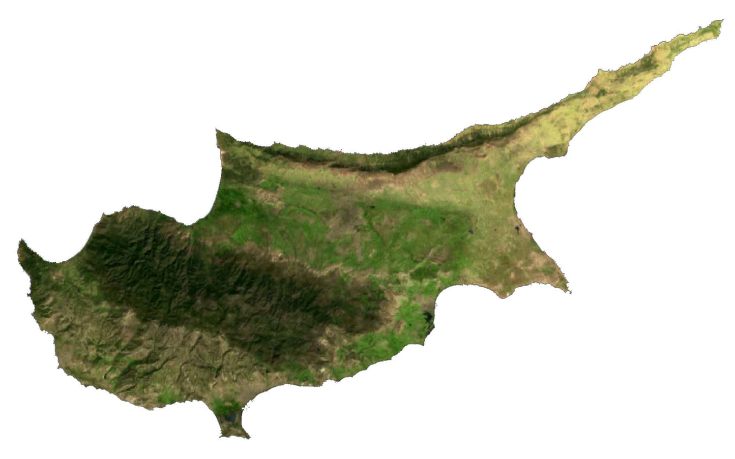 Cyprus Satellite Map Glossy Poster Picture Photo Print Banner  Booma Prints