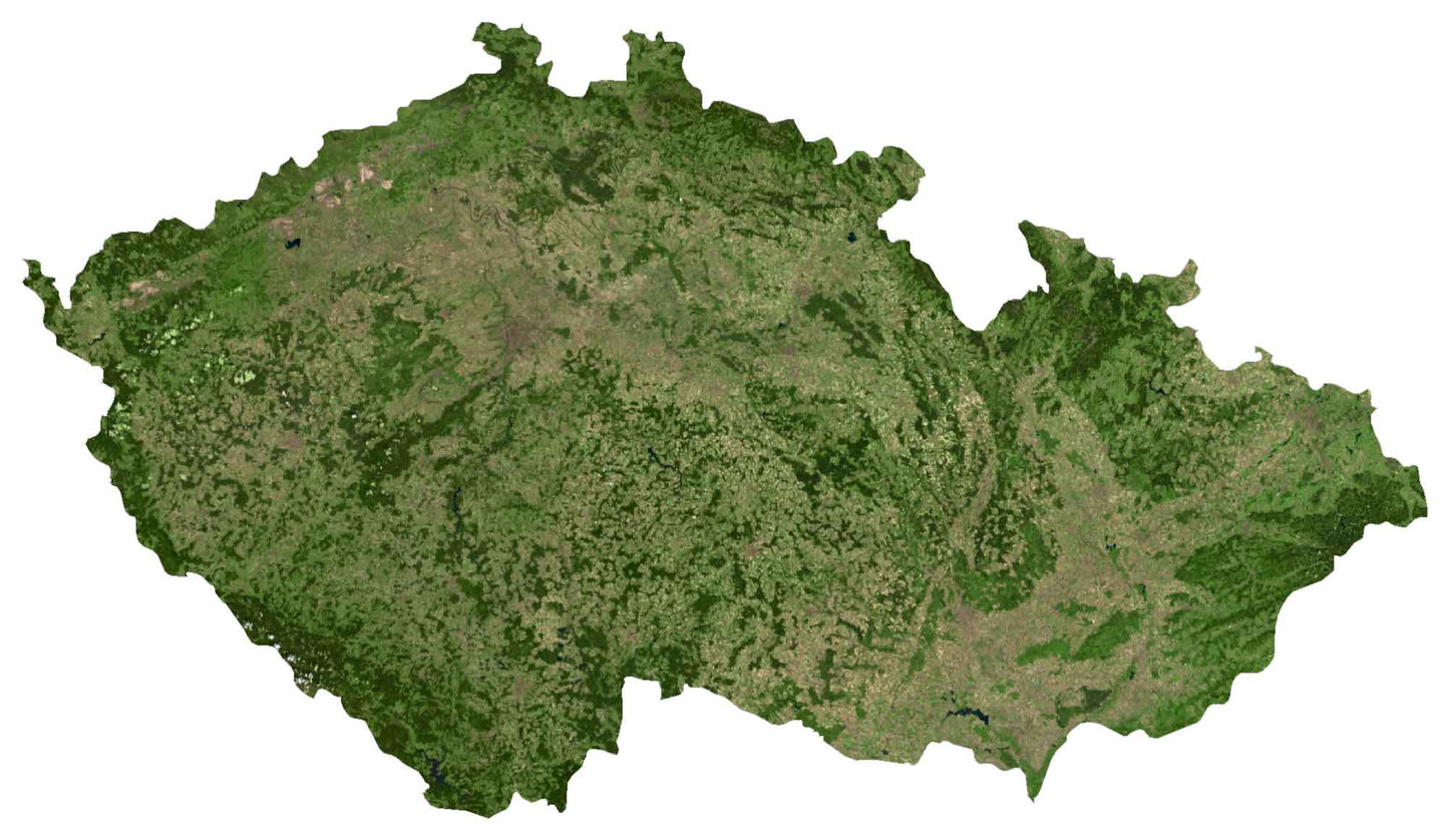 Czech Republic Satellite Map Glossy Poster Picture Photo Print Banner  Booma Prints