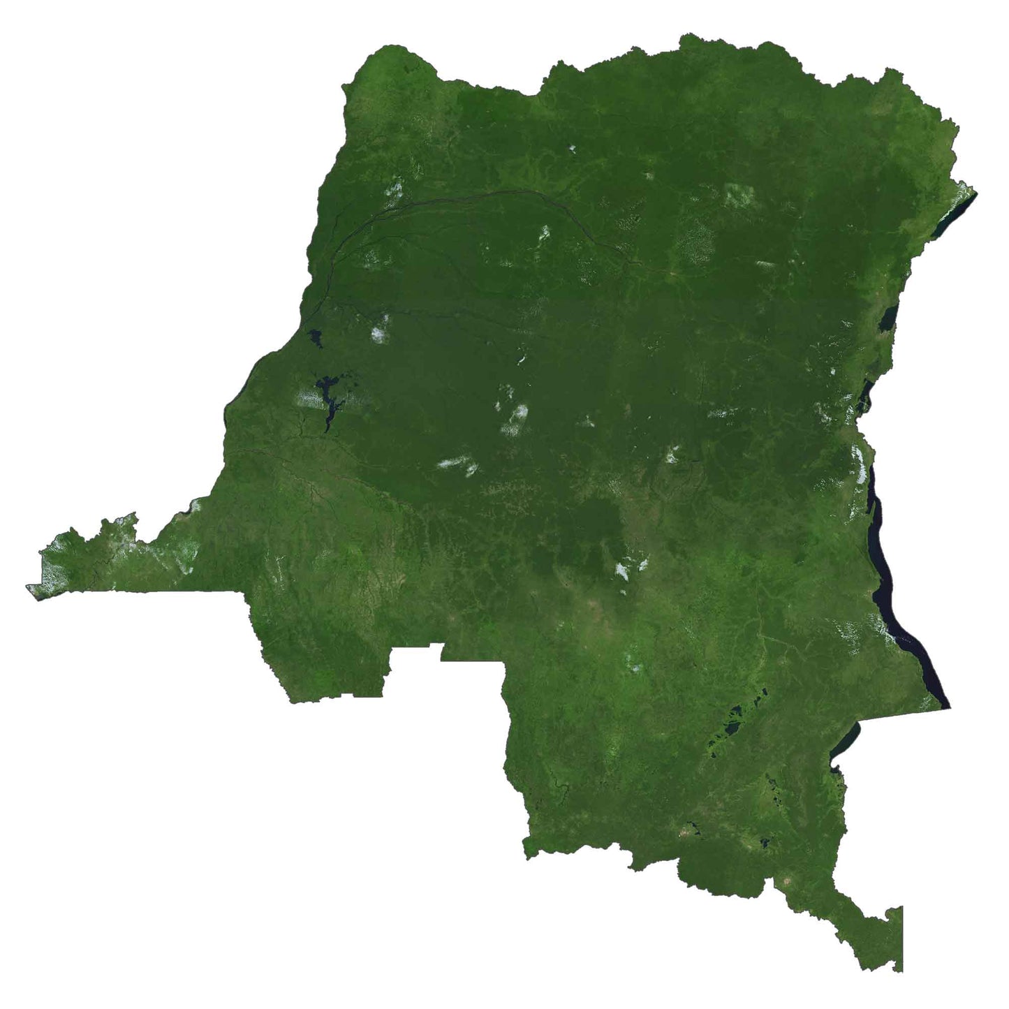 Drc Satellite Map Congo Glossy Poster Picture Photo Print Banner  Booma Prints