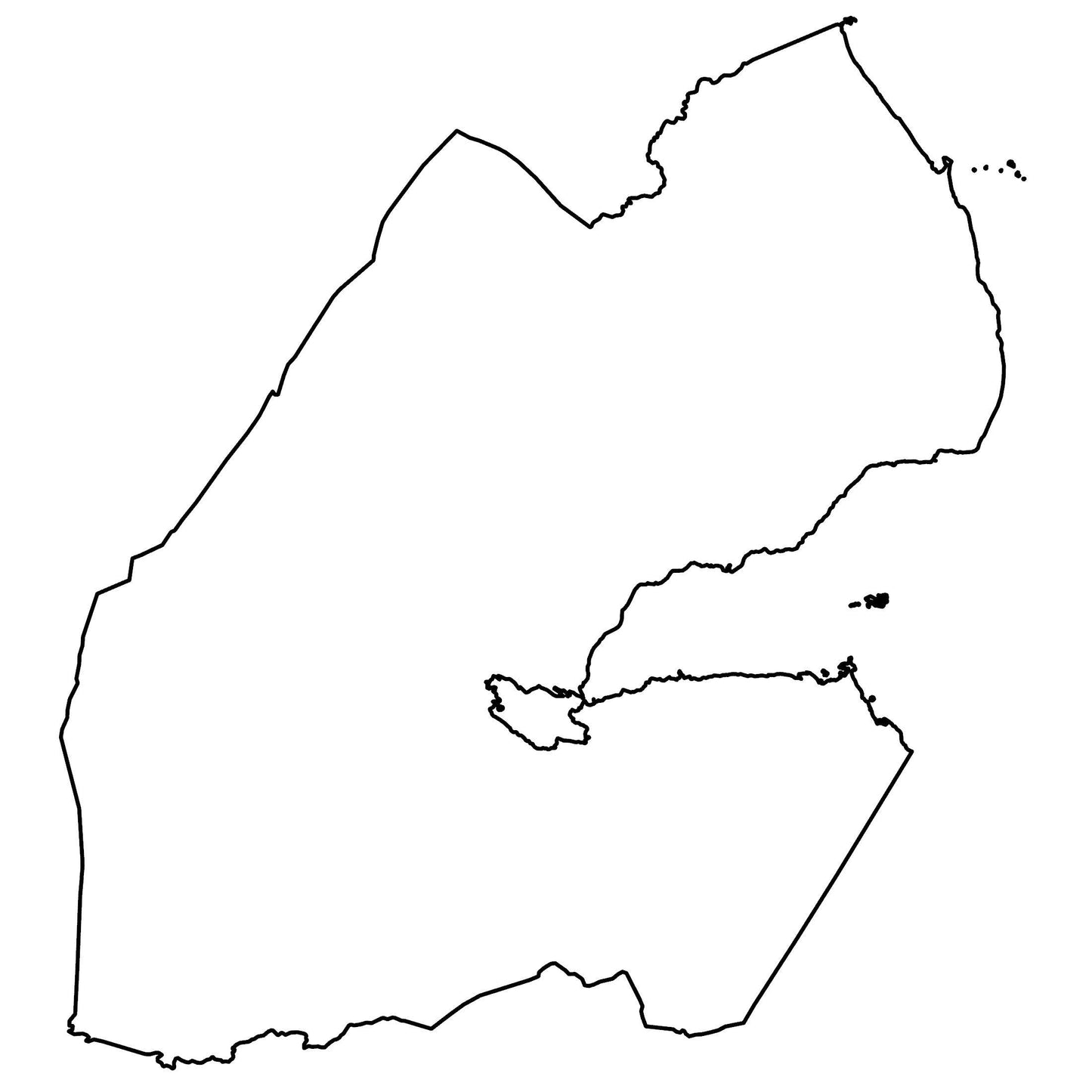 Djibouti Blank Outline Map Glossy Poster Picture Photo Print Banner  Booma Prints