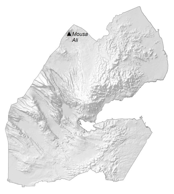 Djibouti Elevation Map Glossy Poster Picture Photo Print Banner  Booma Prints