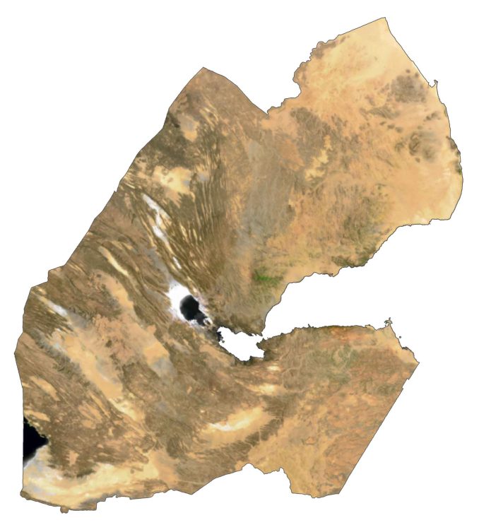 Djibouti Satellite Map Glossy Poster Picture Photo Print Banner  Booma Prints