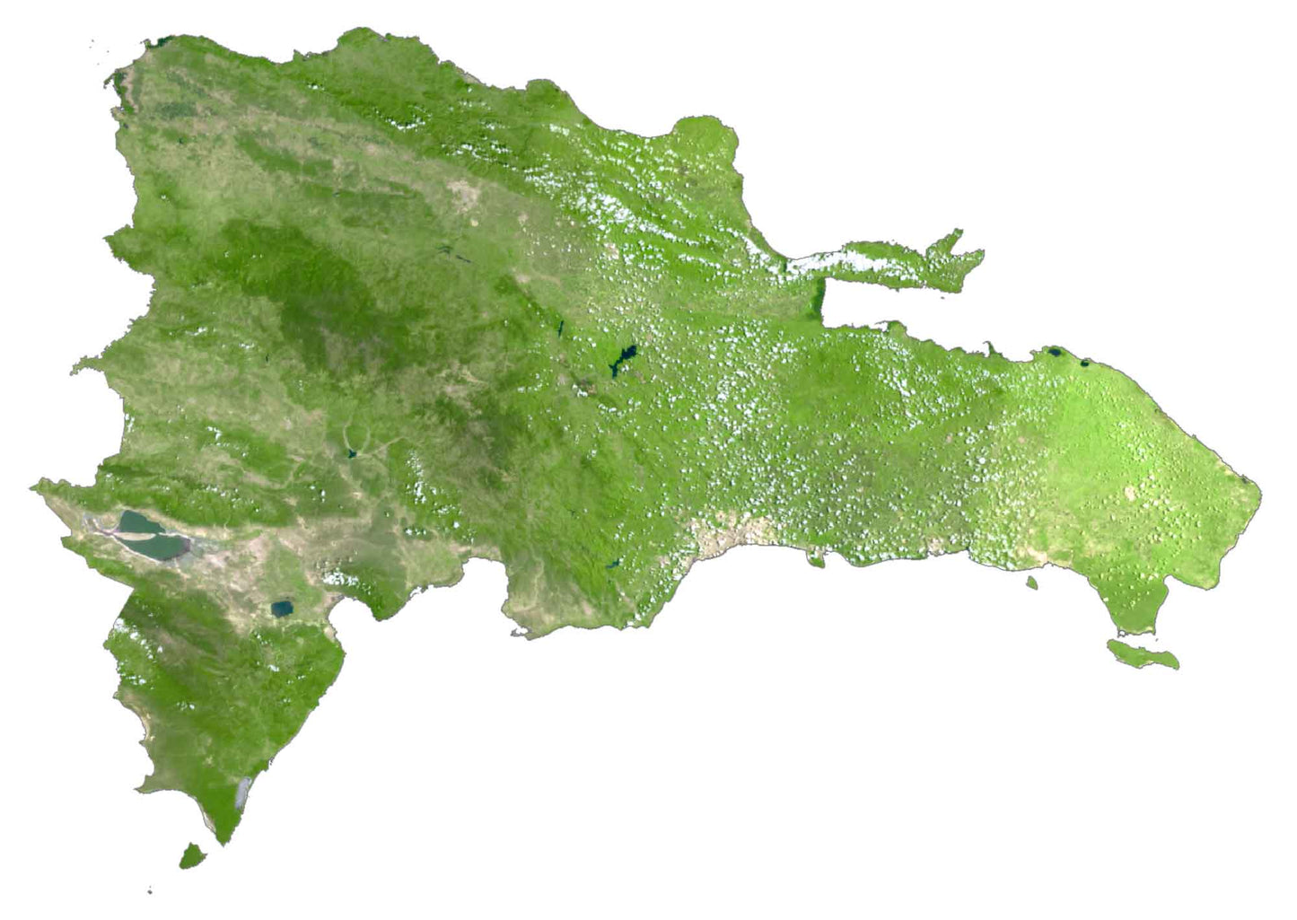 Dominican Republic Satellite Map Glossy Poster Picture Photo Print Banner  Booma Prints