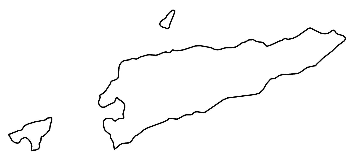 East Timor Blank Outline Map Glossy Poster Picture Photo Print Banner  Booma Prints