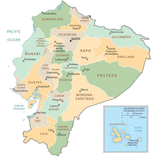Ecuador Province Map Glossy Poster Picture Photo Print Banner  Booma Prints