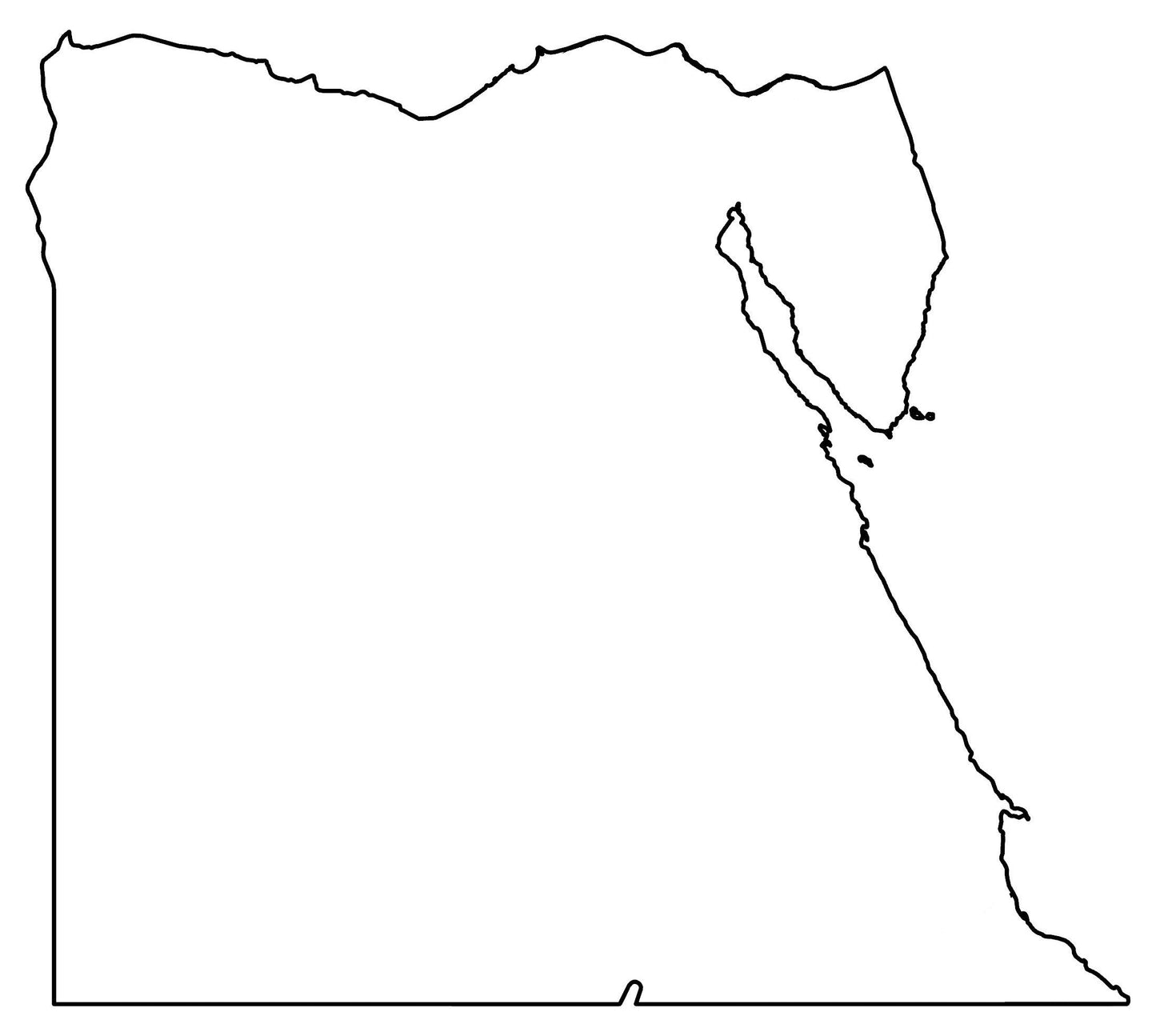 Egypt Blank Outline Map Glossy Poster Picture Photo Print Banner  Booma Prints