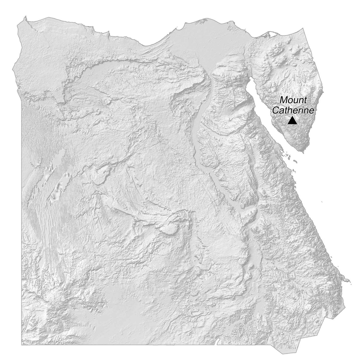Egypt Elevation Map Glossy Poster Picture Photo Print Banner  Booma Prints