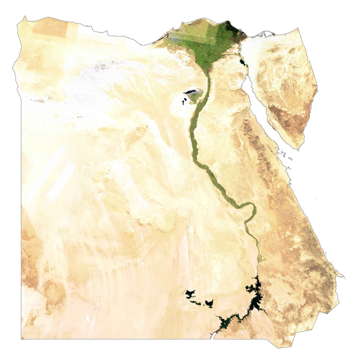 Egypt Satellite Map Glossy Poster Picture Photo Print Banner  Booma Prints