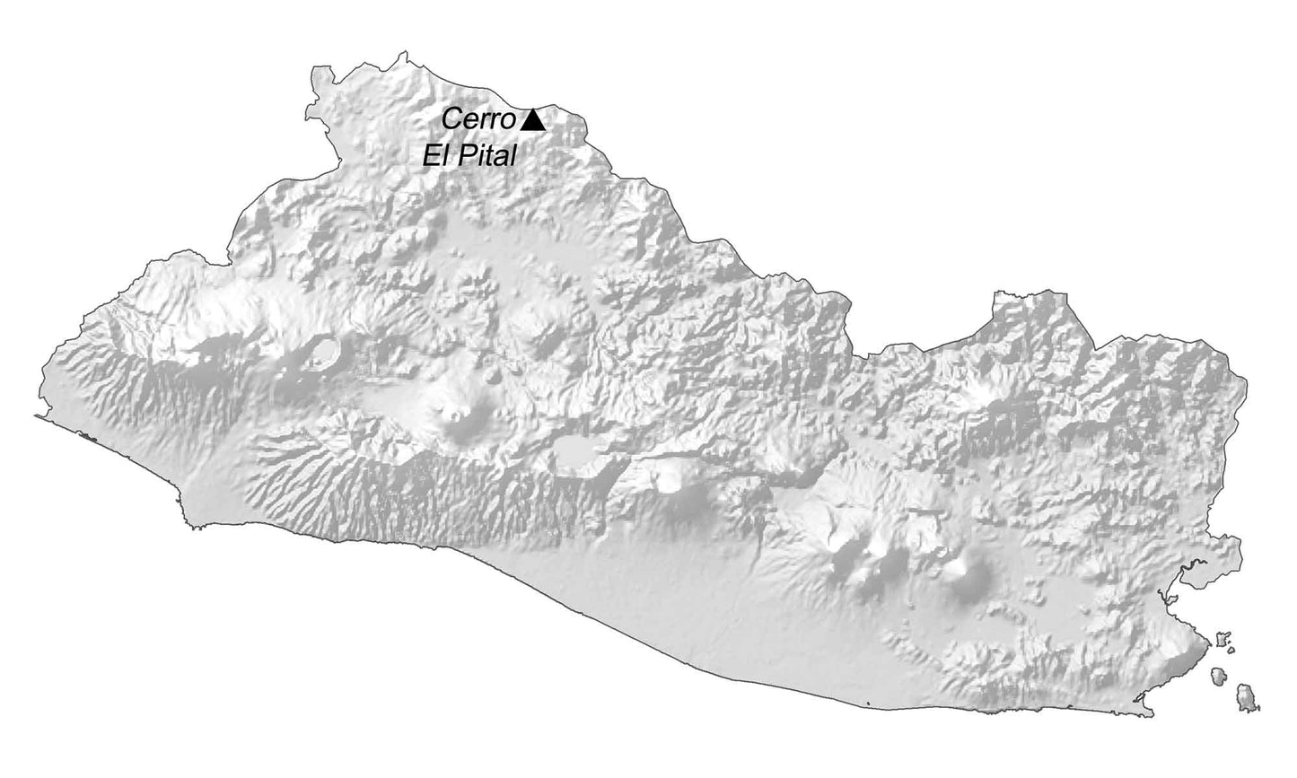 El Salvador Elevation Map Glossy Poster Picture Photo Print Banner  Booma Prints