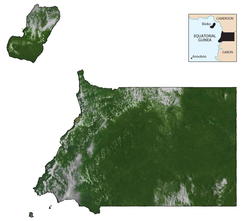 Equitorial Guinea Satellite Map Glossy Poster Picture Photo Print Banner  Booma Prints