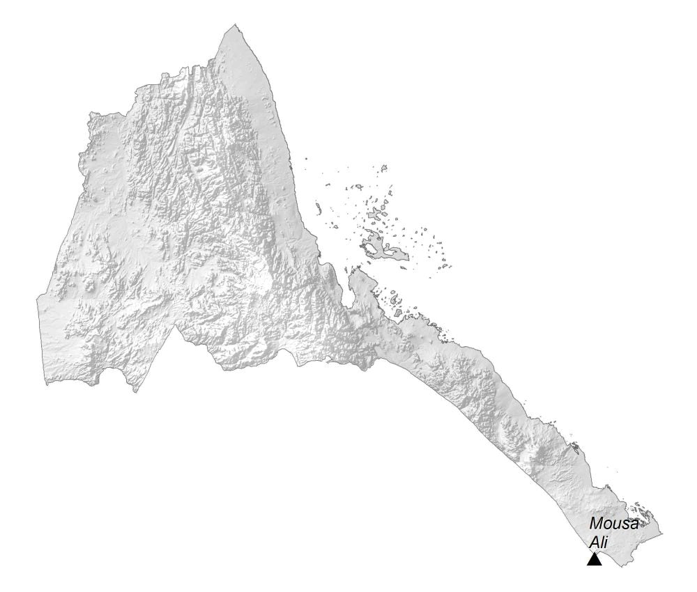 Eritrea Elevation Map Glossy Poster Picture Photo Print Banner  Booma Prints