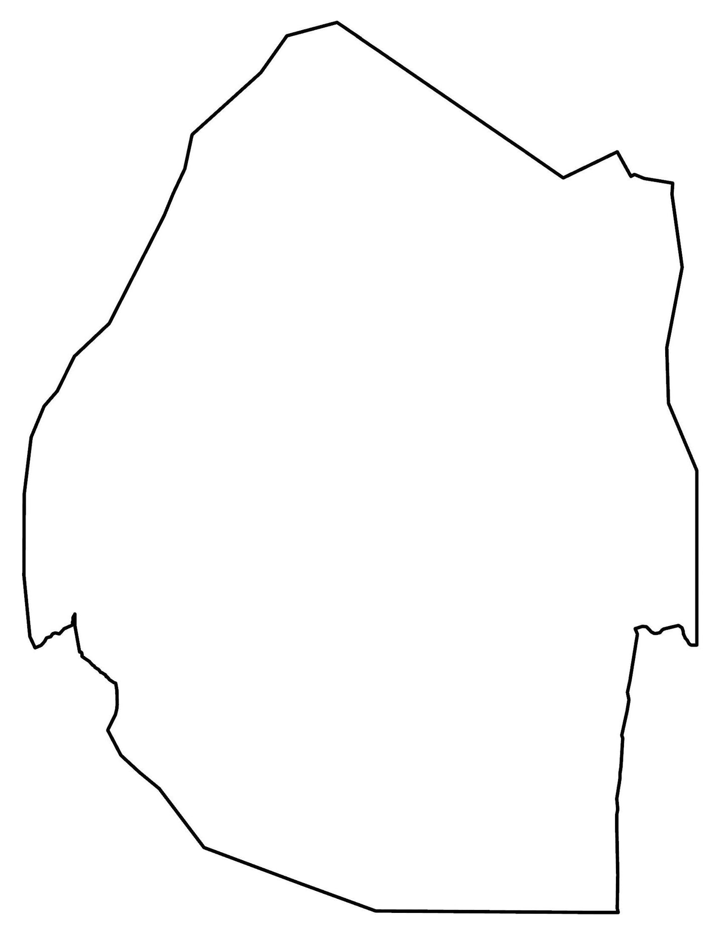 Eswatini Blank Outline Map Glossy Poster Picture Photo Print Banner  Booma Prints