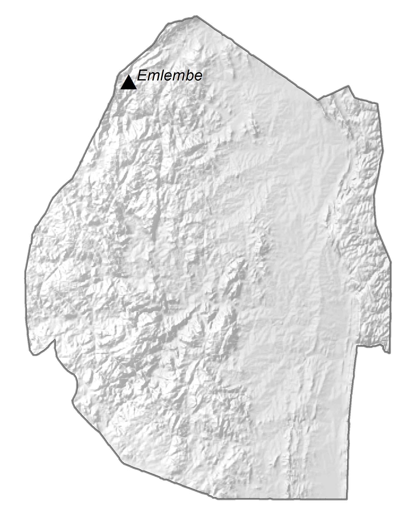 Eswatini Elevation Map Glossy Poster Picture Photo Print Banner  Booma Prints