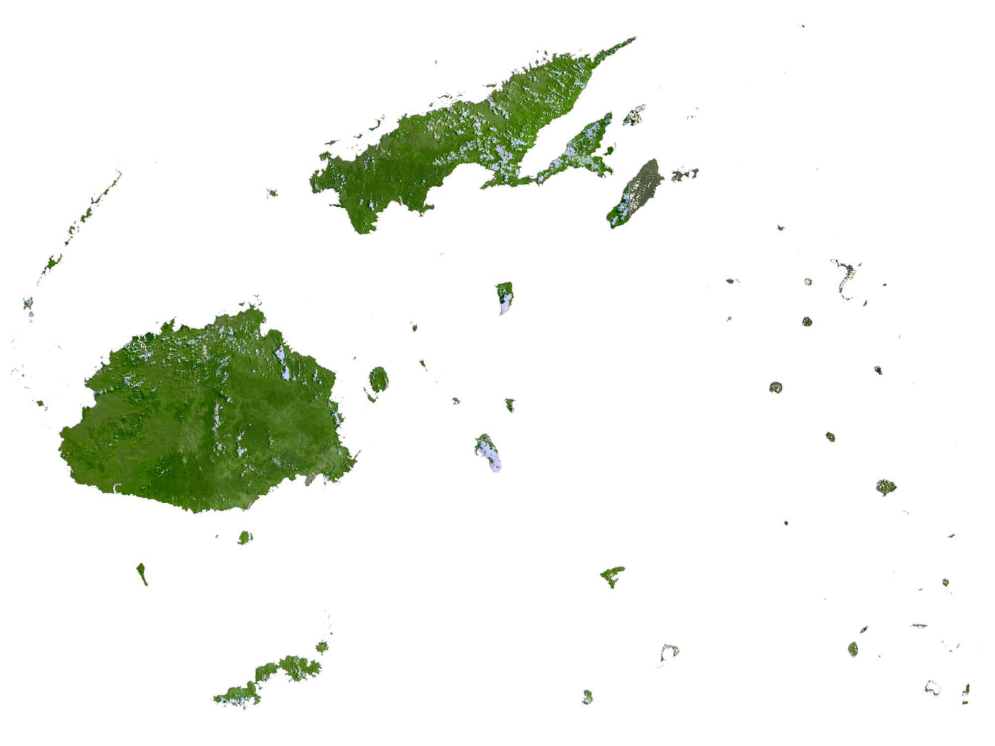 Fiji Islands Satellite Map Glossy Poster Picture Photo Print Banner  Booma Prints