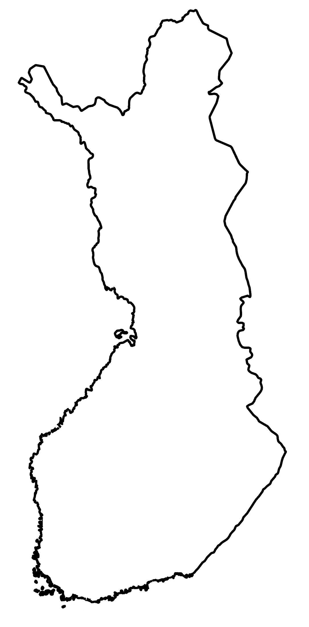 Finland Blank Outline Map Glossy Poster Picture Photo Print Banner  Booma Prints
