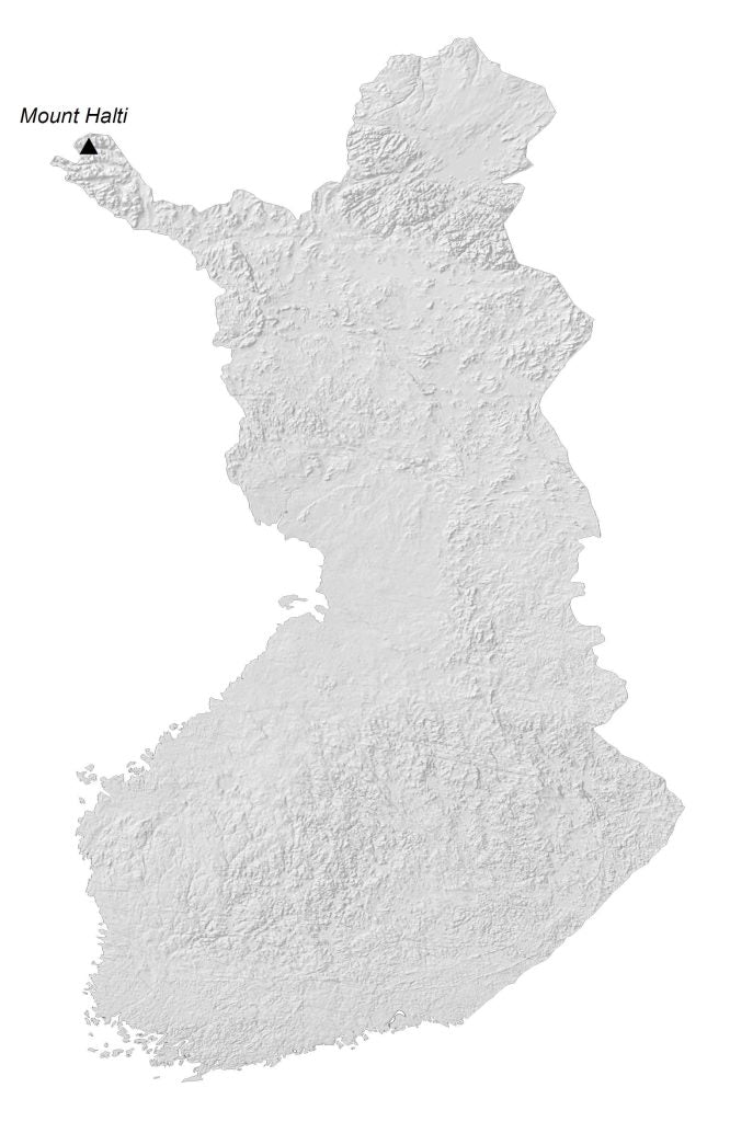 Finland Elevation Map Glossy Poster Picture Photo Print Banner  Booma Prints