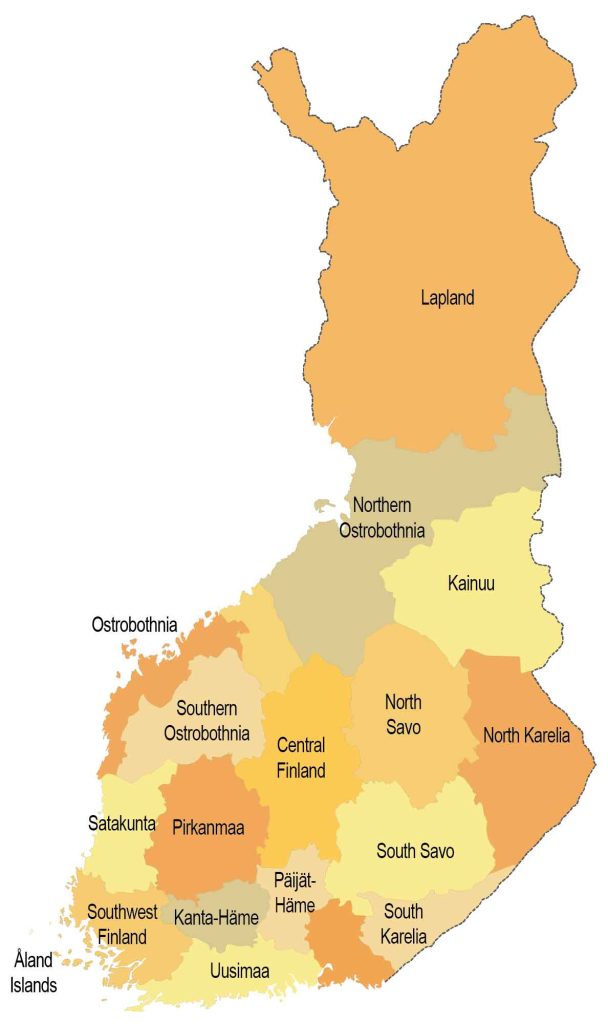 Finland Province Map Glossy Poster Picture Photo Print Banner  Booma Prints