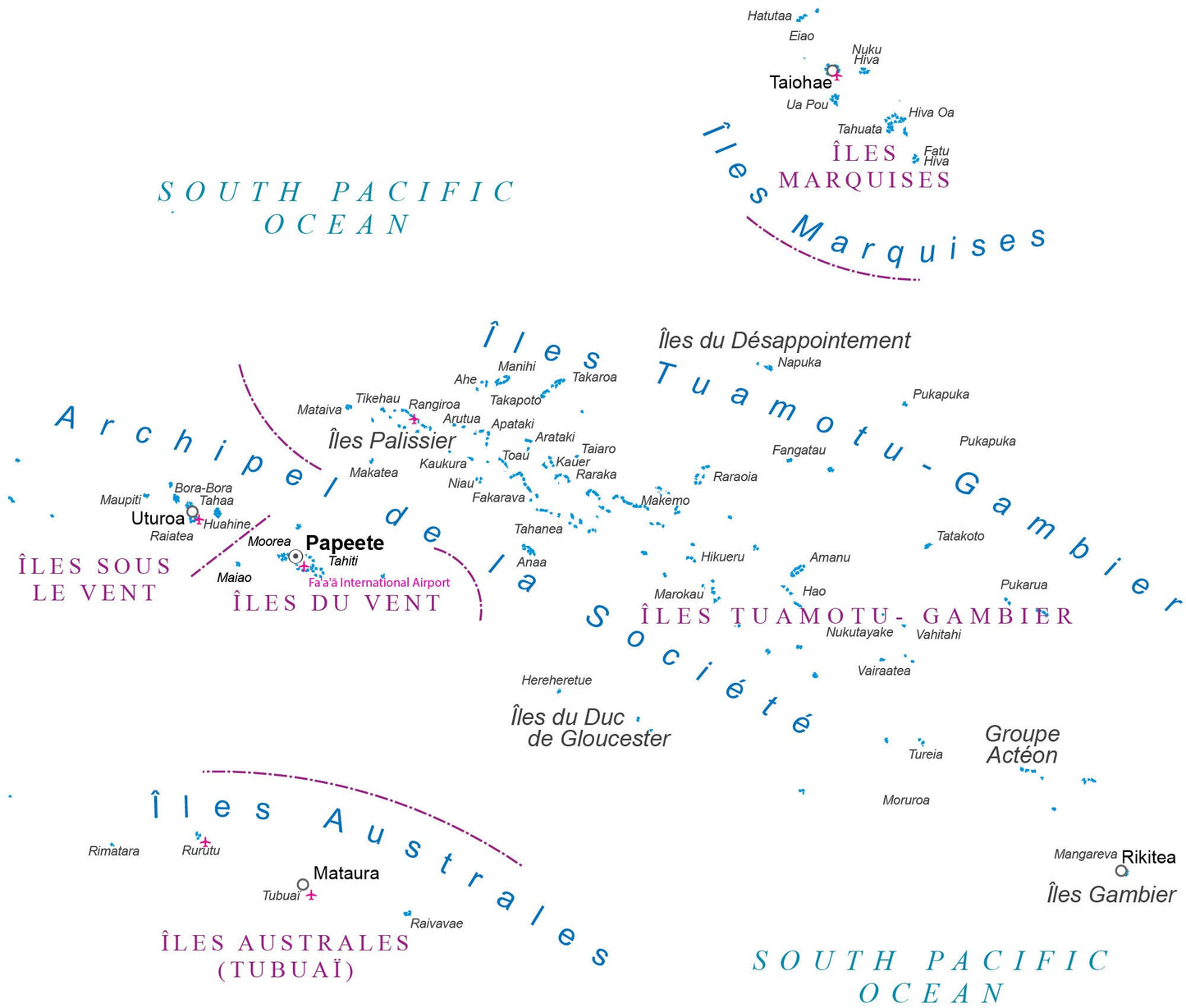 French Polynesia Map Glossy Poster Picture Photo Print Banner  Booma Prints