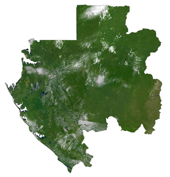 Gabon Satellite Map Glossy Poster Picture Photo Print Banner  Booma Prints