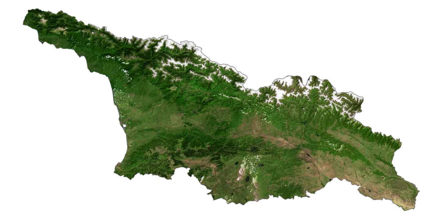 Georgia Country Satellite Map Glossy Poster Picture Photo Print Banner  Booma Prints