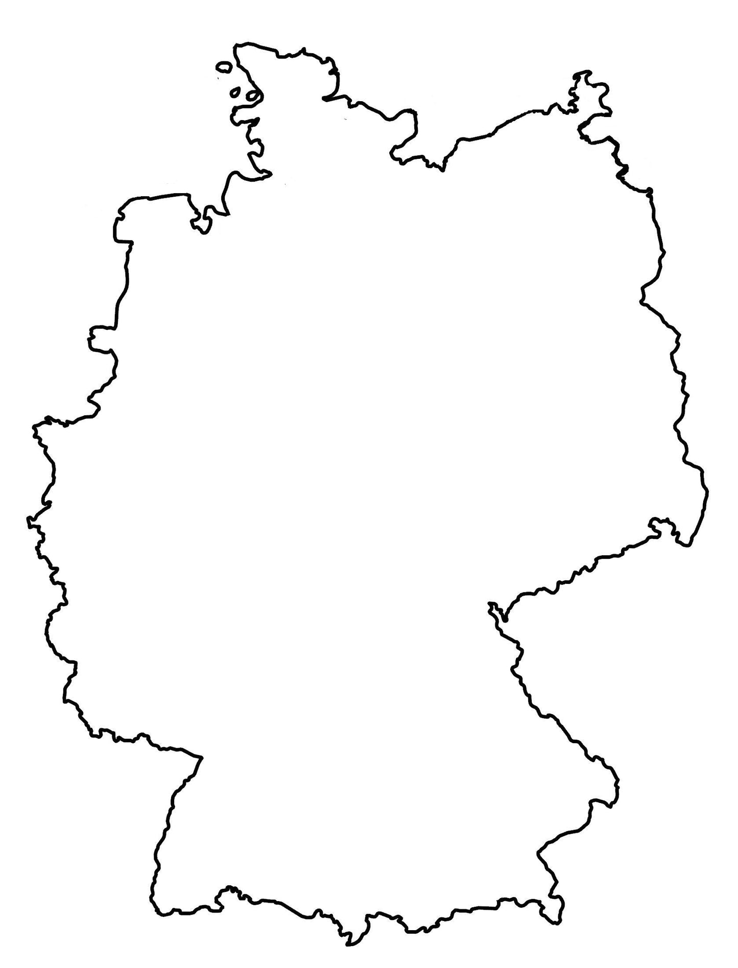 Germany Blank Outline Map Glossy Poster Picture Photo Print Banner  Booma Prints