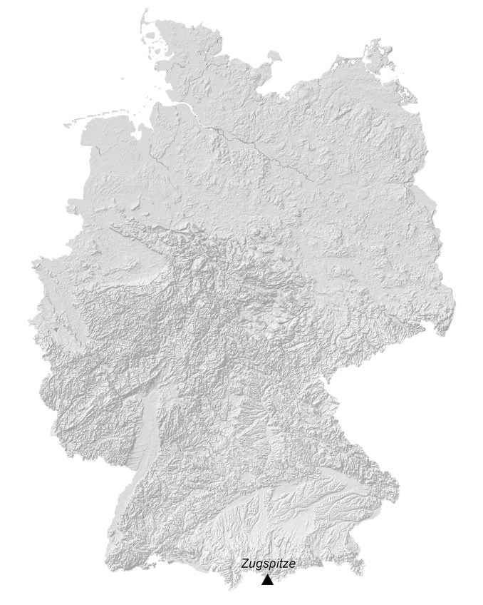 Germany Elevation Map Glossy Poster Picture Photo Print Banner  Booma Prints