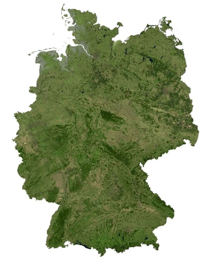 Germany Satellite Map Glossy Poster Picture Photo Print Banner  Booma Prints
