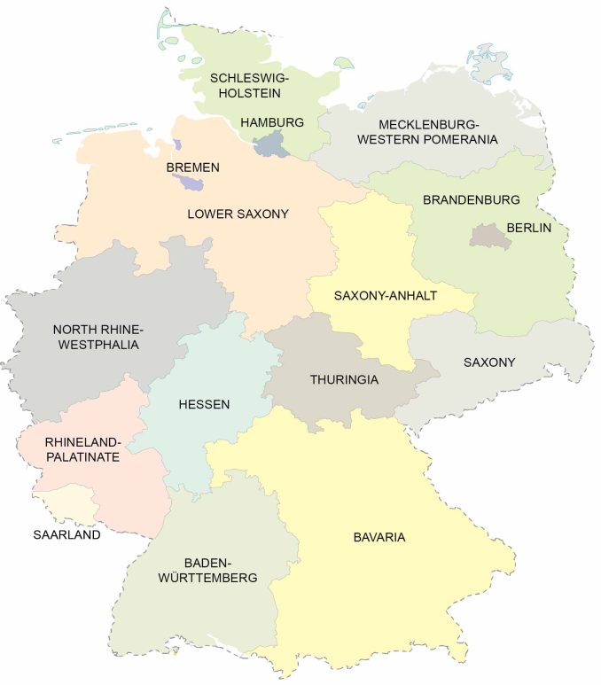 Germany Province Map Glossy Poster Picture Photo Print Banner  Booma Prints