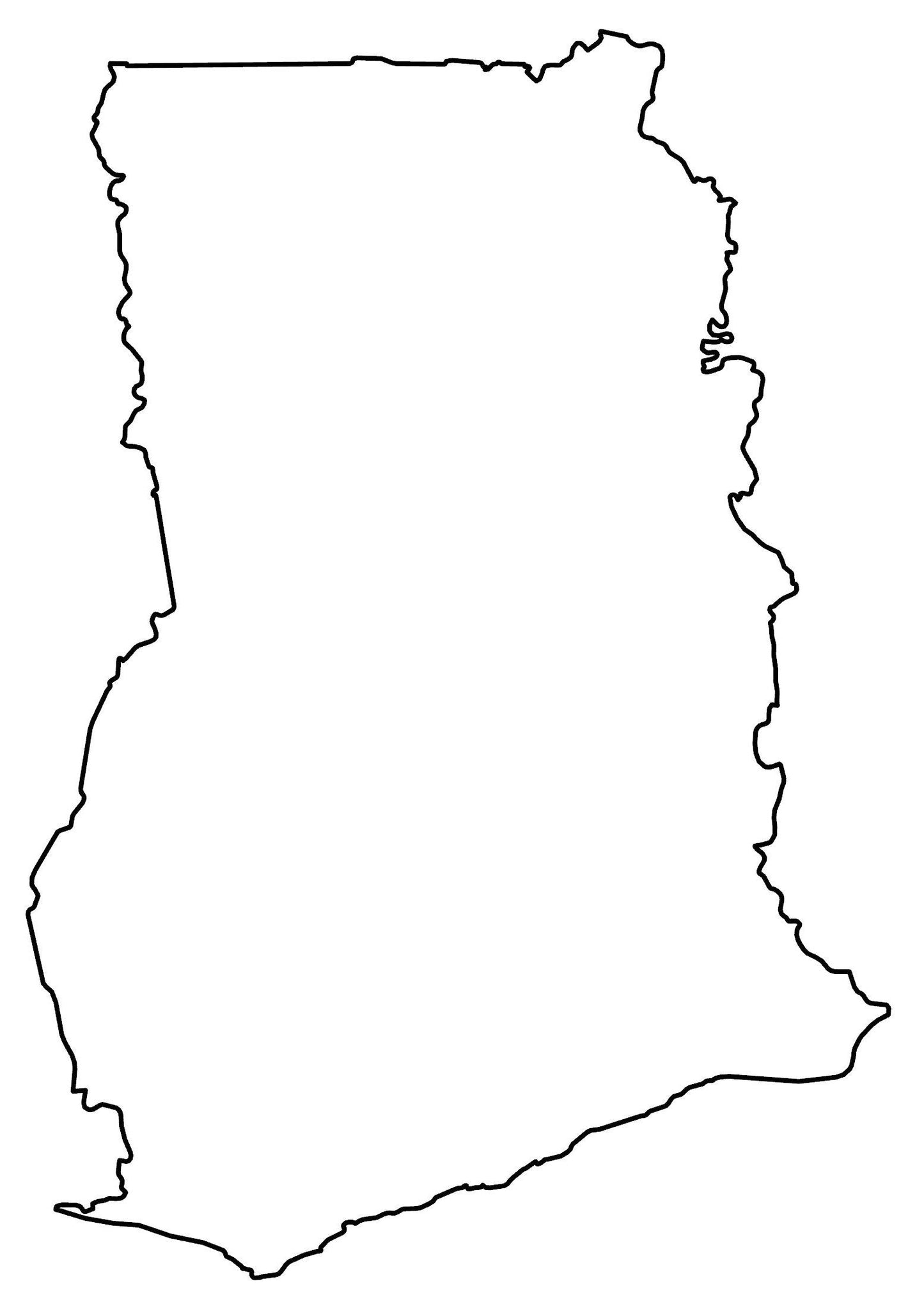 Ghana Blank Outline Map Glossy Poster Picture Photo Print Banner  Booma Prints