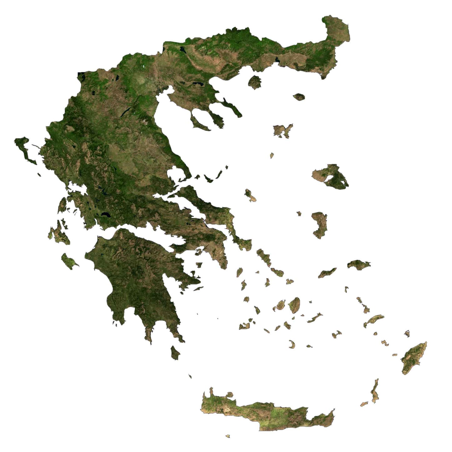 Greece Satellite Map Glossy Poster Picture Photo Print Banner  Booma Prints