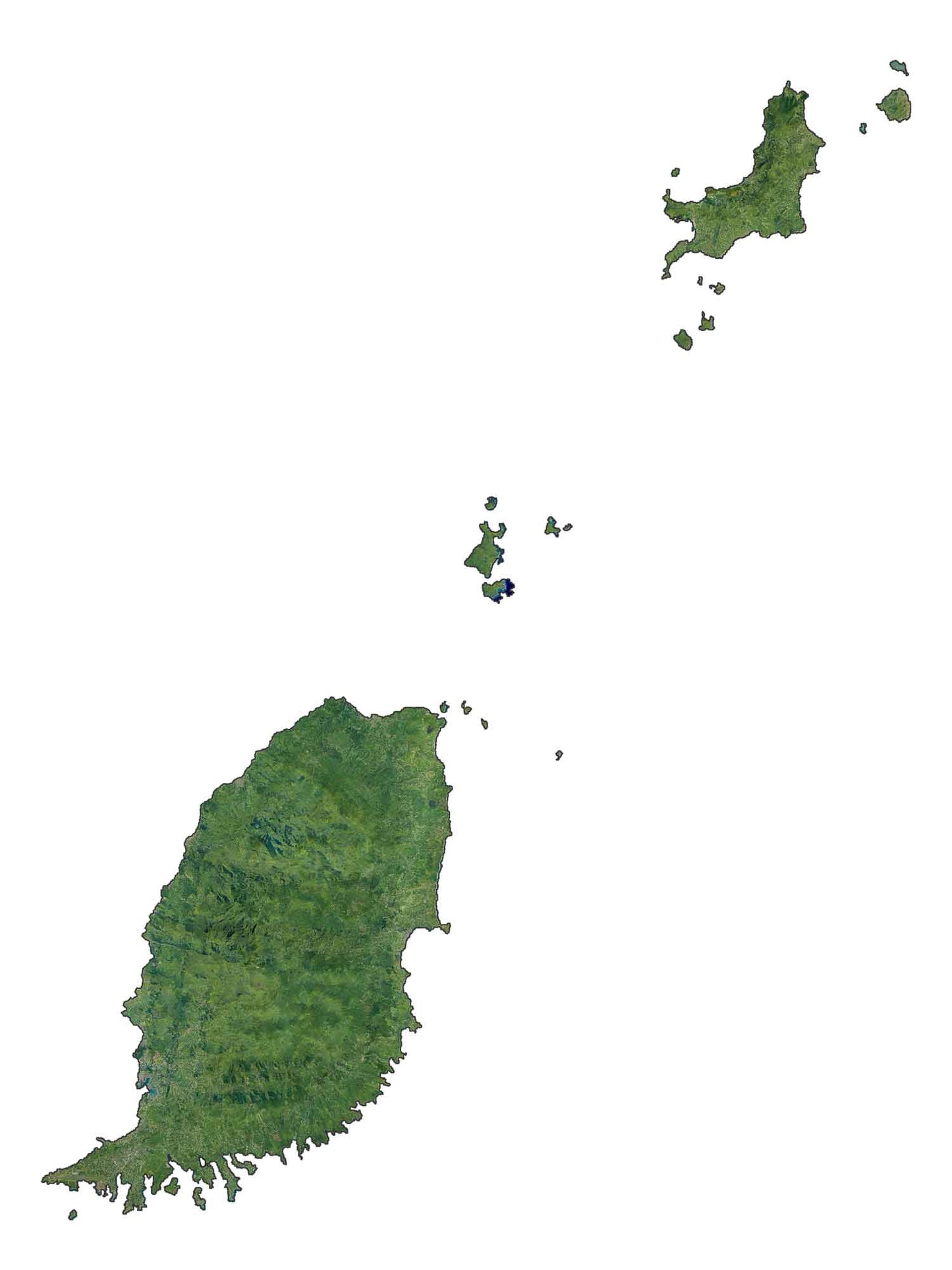 Grenada Satellite Map Glossy Poster Picture Photo Print Banner  Booma Prints