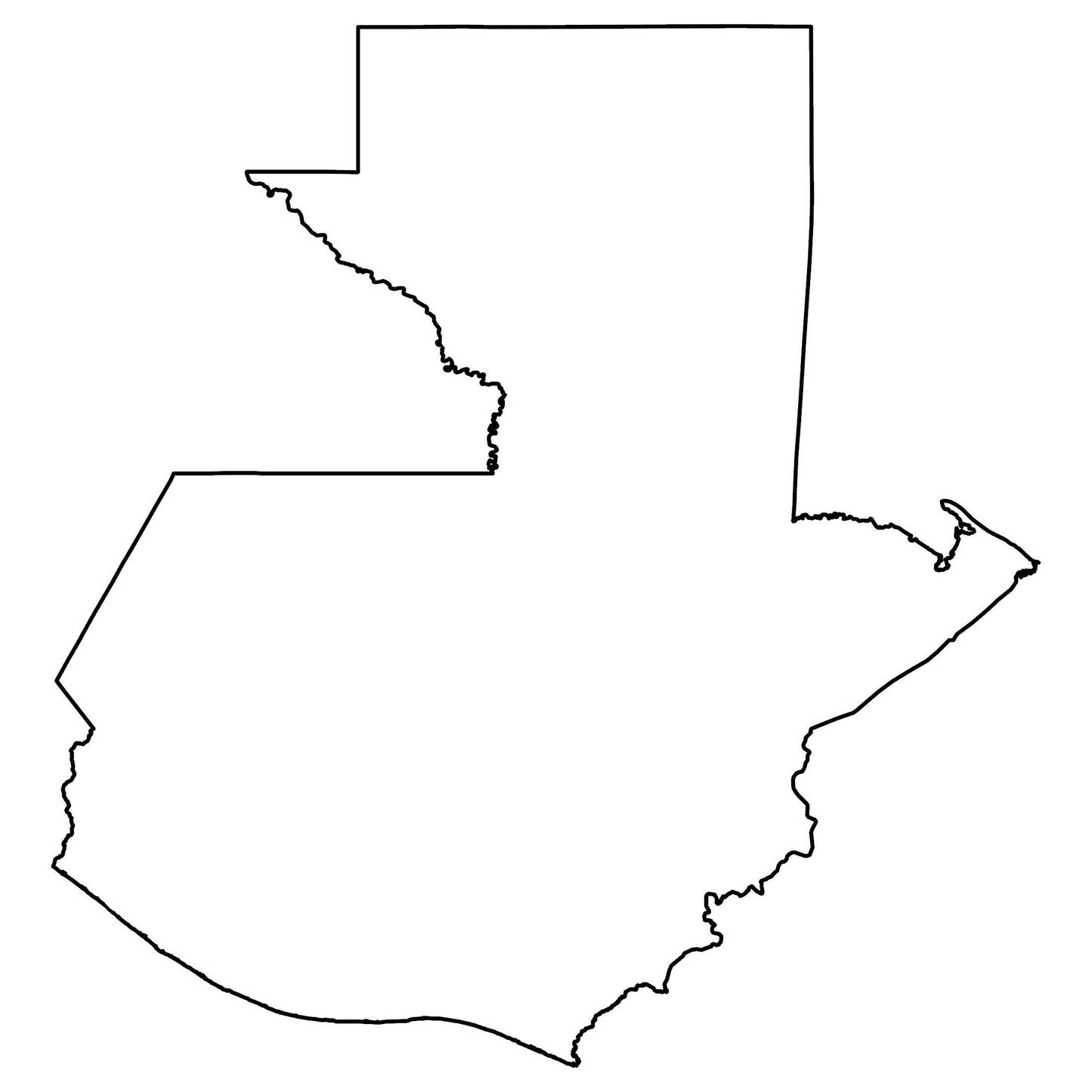 Guatemala Blank Outline Map Glossy Poster Picture Photo Print Banner  Booma Prints