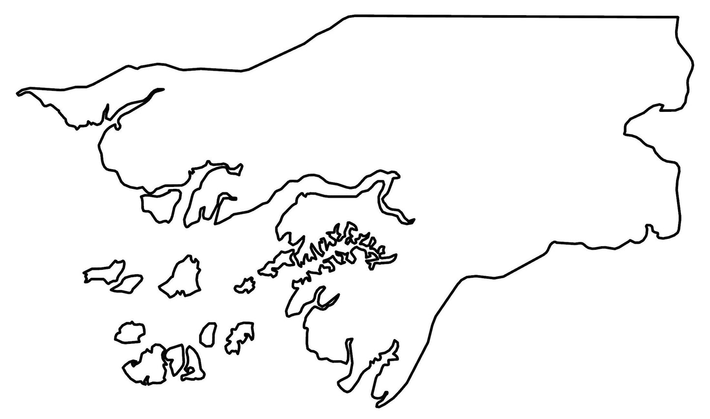 Guinea Bissau Blank Outline Map Glossy Poster Picture Photo Print Banner  Booma Prints