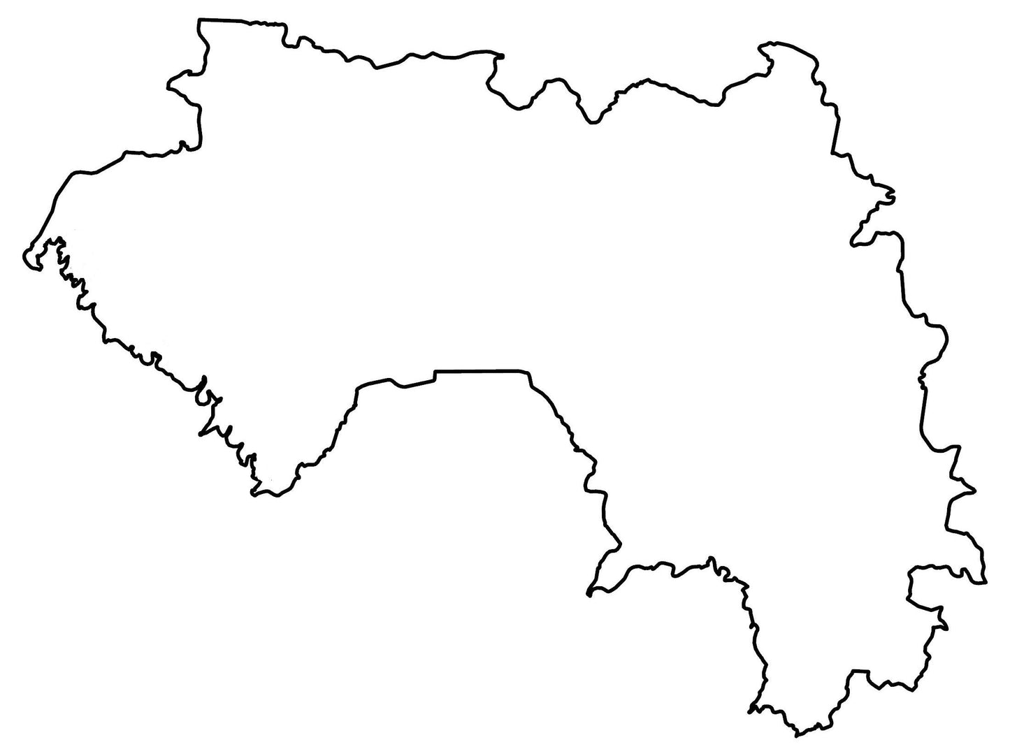 Guinea Blank Outline Map Glossy Poster Picture Photo Print Banner  Booma Prints