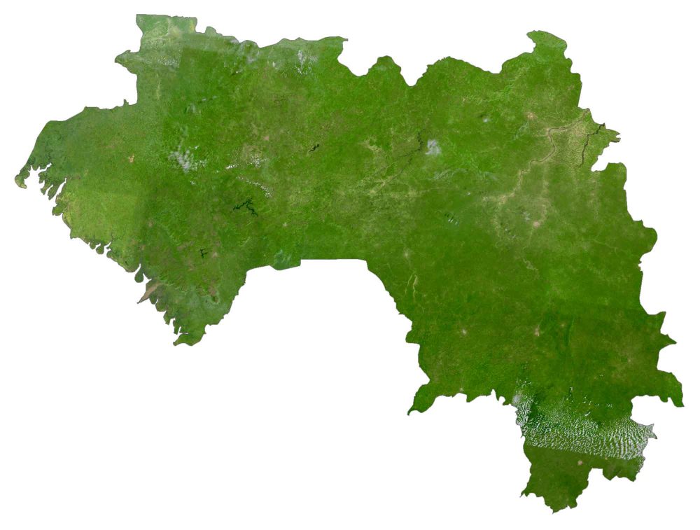 Guinea Satellite Map Glossy Poster Picture Photo Print Banner  Booma Prints