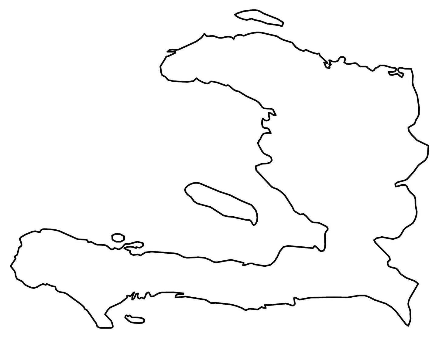 Haiti Blank Outline Map Glossy Poster Picture Photo Print Banner  Booma Prints