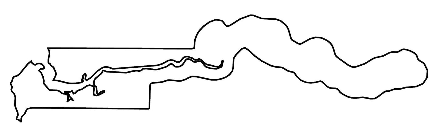 Gambia Blank Outline Map Glossy Poster Picture Photo Print Banner  Booma Prints