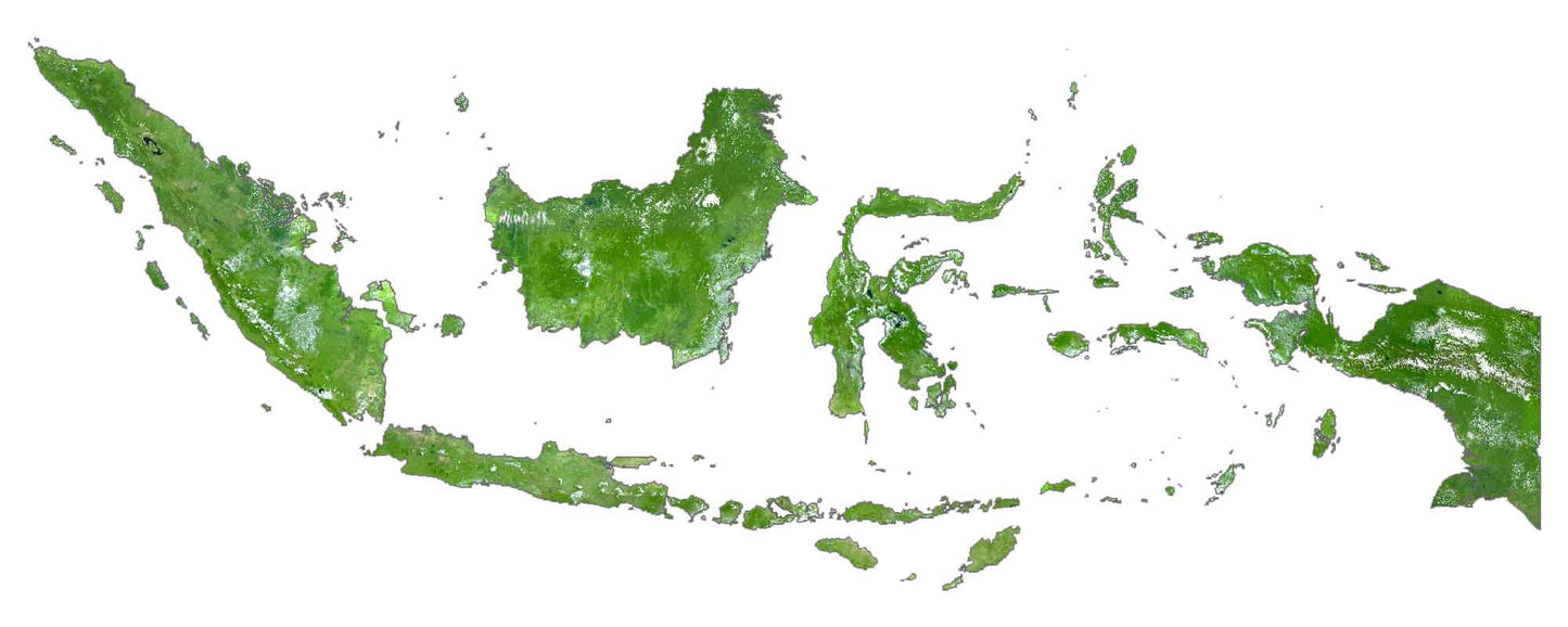 Indonesia Satellite Map Glossy Poster Picture Photo Print Banner  Booma Prints