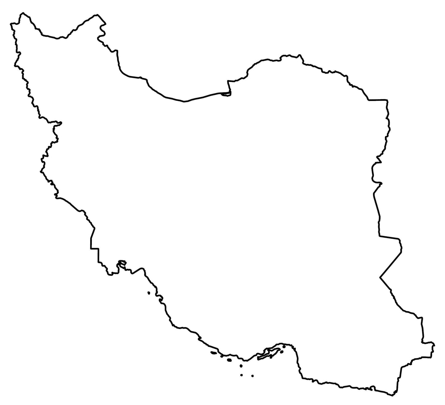 Iran Blank Outline Map Glossy Poster Picture Photo Print Banner  Booma Prints