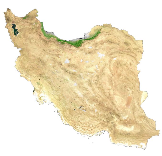 Iran Satellite Map Glossy Poster Picture Photo Print Banner  Booma Prints
