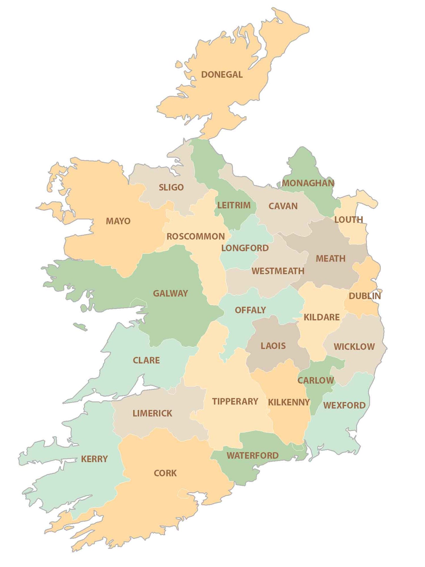 Ireland Province Map Glossy Poster Picture Photo Print Banner  Booma Prints
