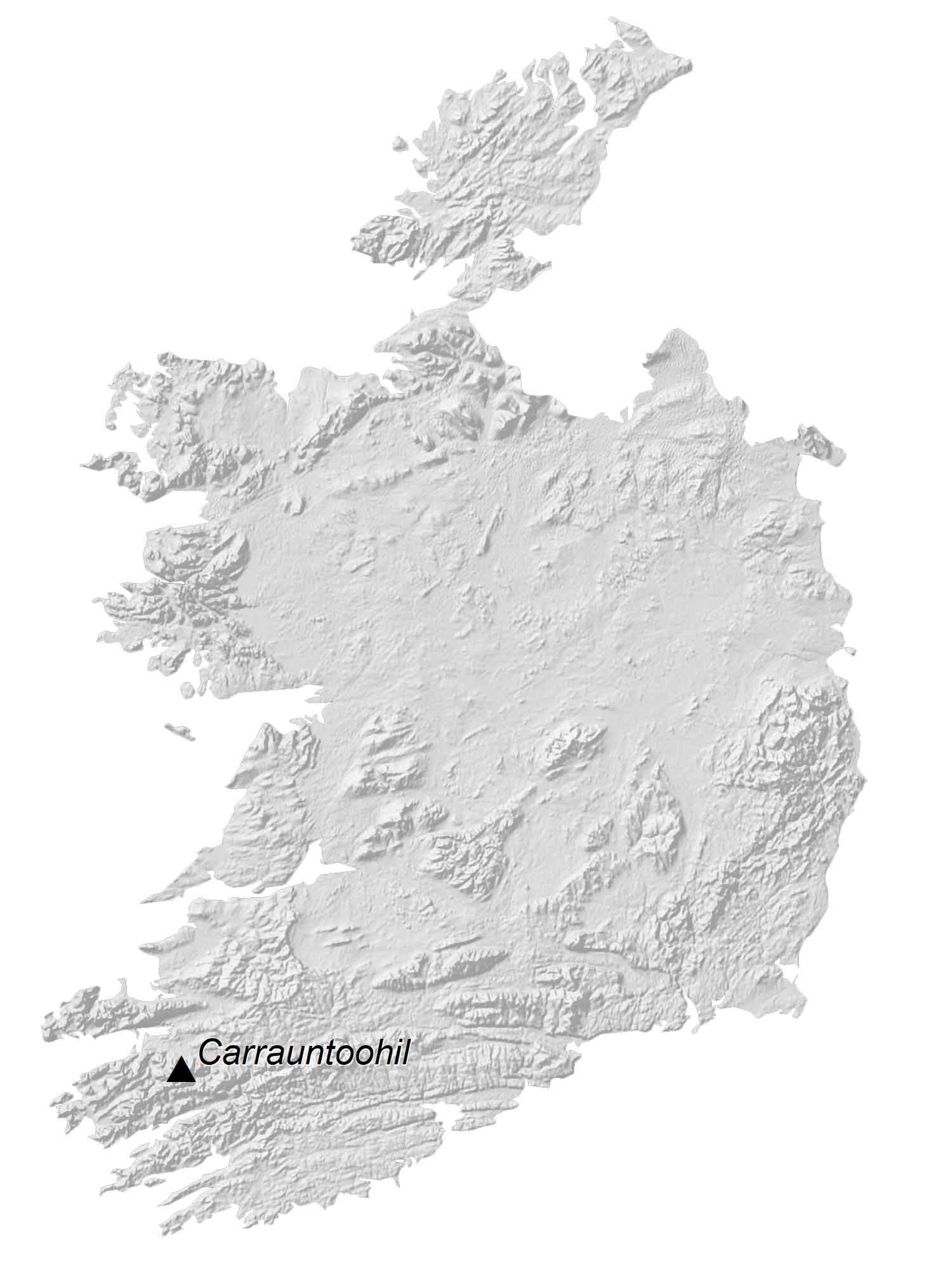 Ireland Elevation Map Glossy Poster Picture Photo Print Banner  Booma Prints